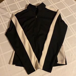 Black with white stripe zip up